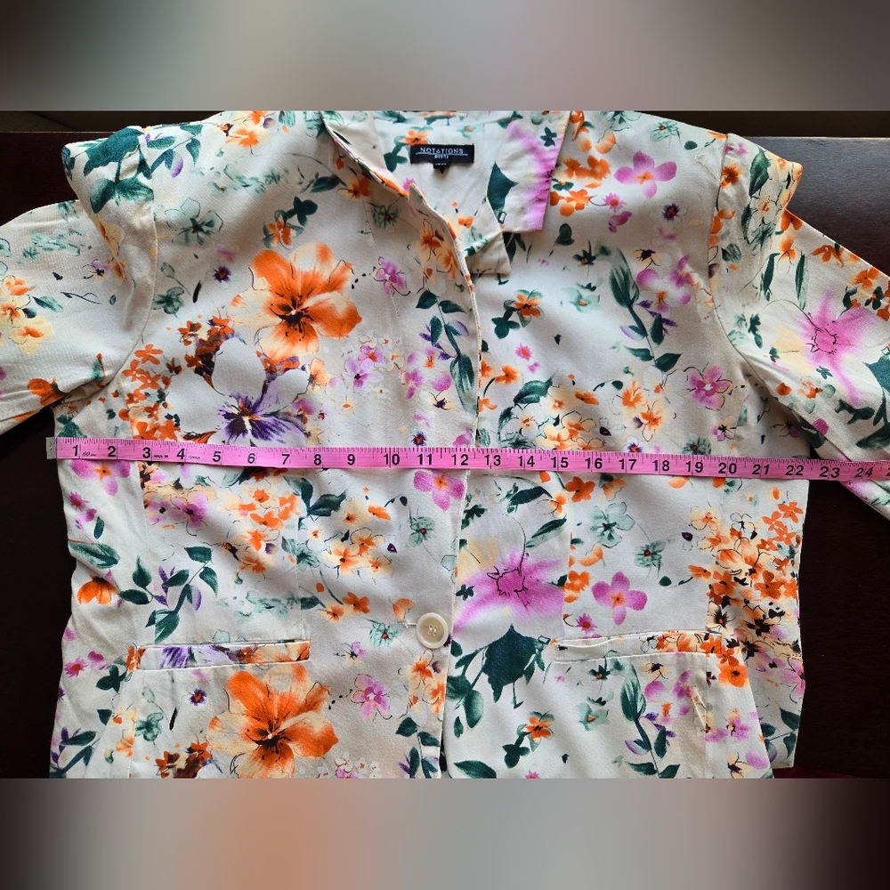 Notations Petite Floral Single Button Blazer - Pxl - image 4